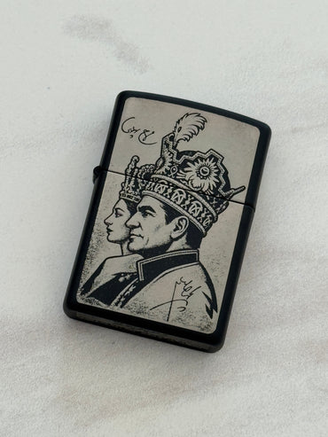 Shah & Farah Silver Signature Zippo | فندک زیپو نقرهای امضای شاه و فرح