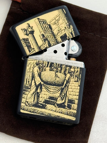 Cyrus Cylinder Procession Gold Zippo | فندک زیپو طلایی حمل منشور کوروش