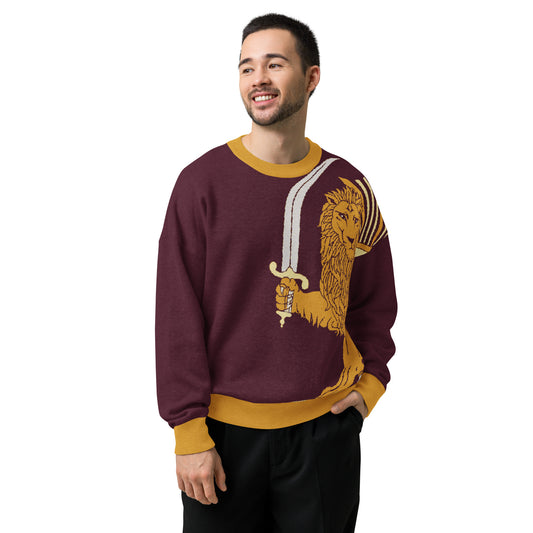 LION&SUN-IMPERIAL-Relaxed fit knitted crew neck sweater UNISEX