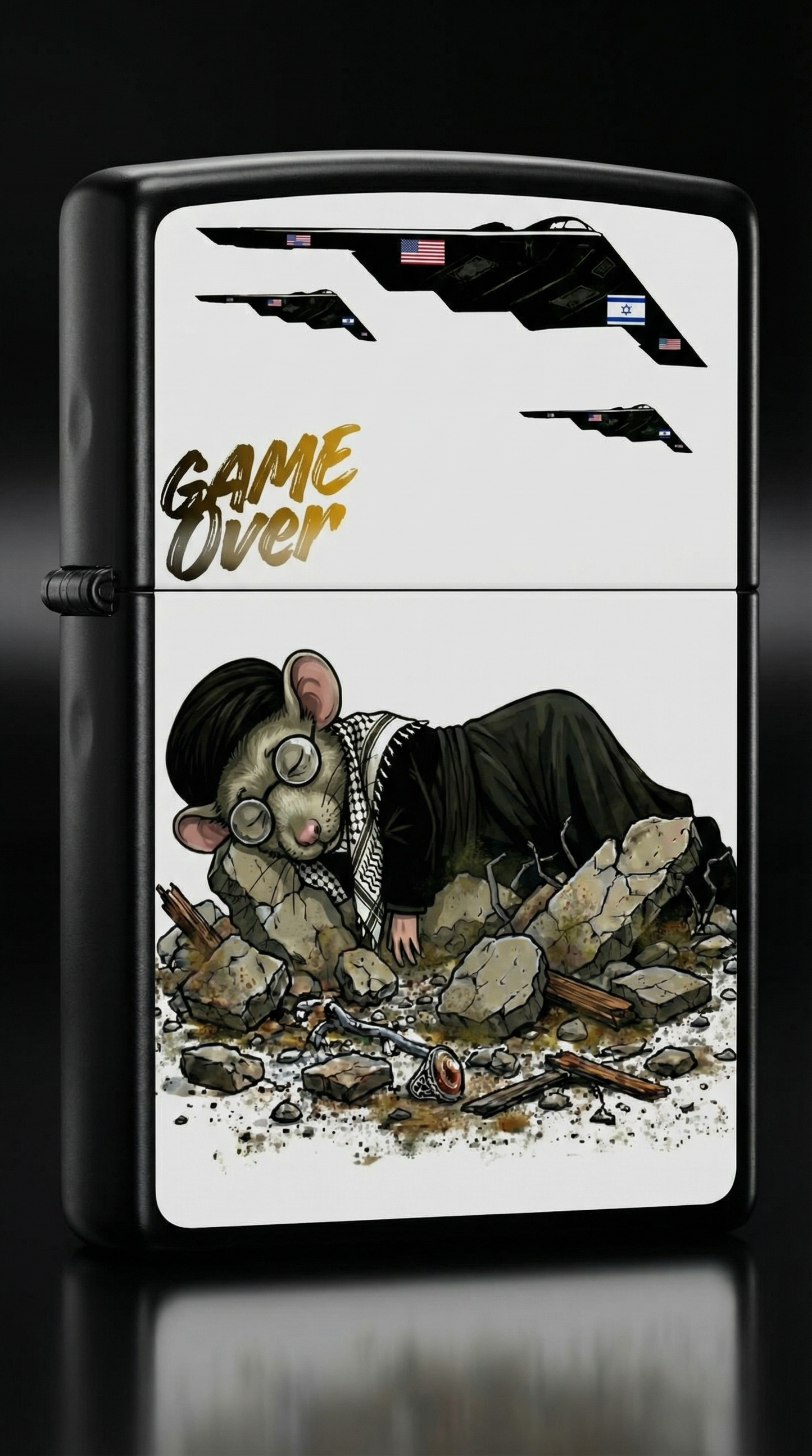 Moosh Ali – Game Over Black 3D Iran Zippo