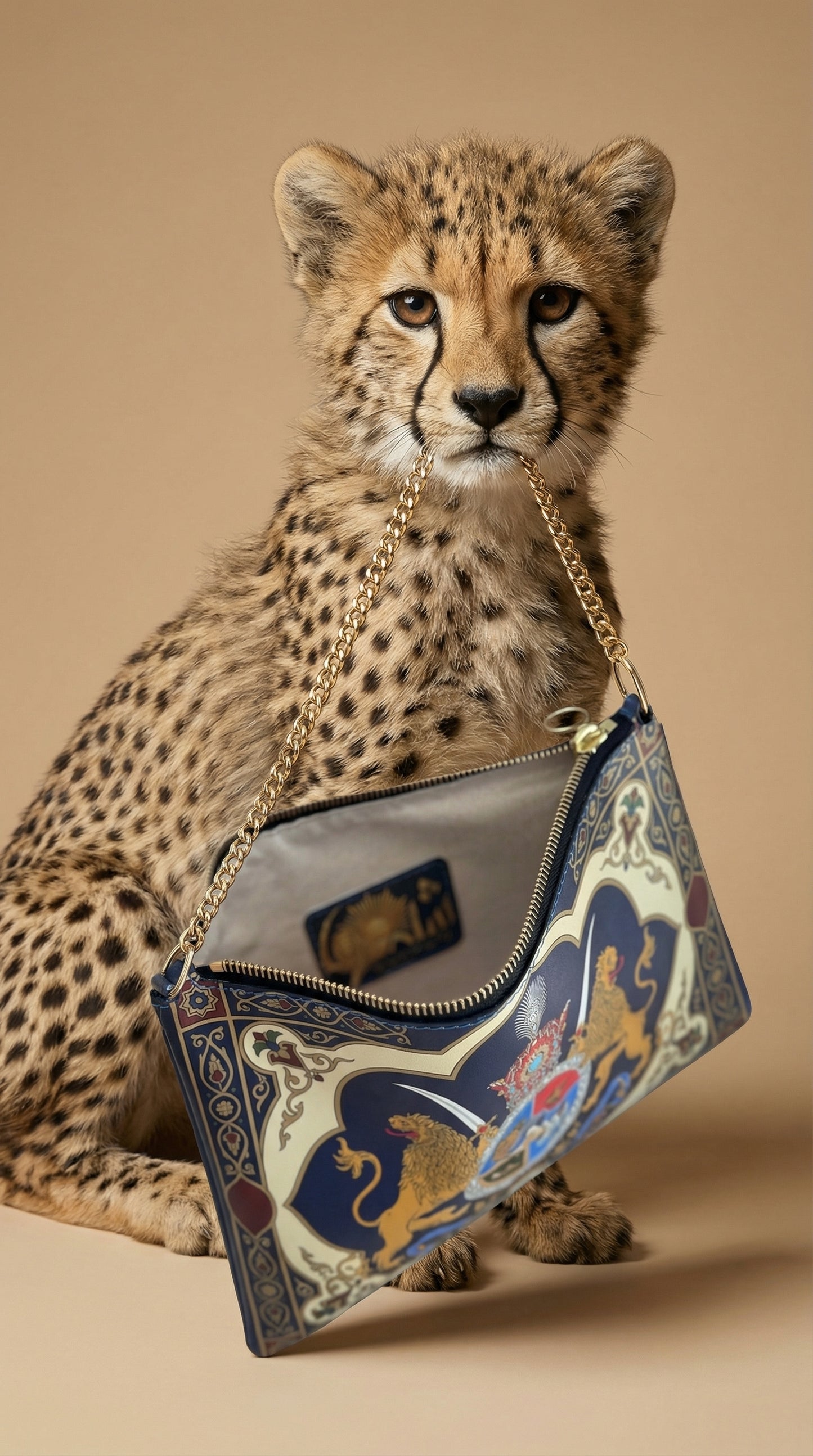 Royal Lion Chain Crossbody Bag – Handcrafted in London