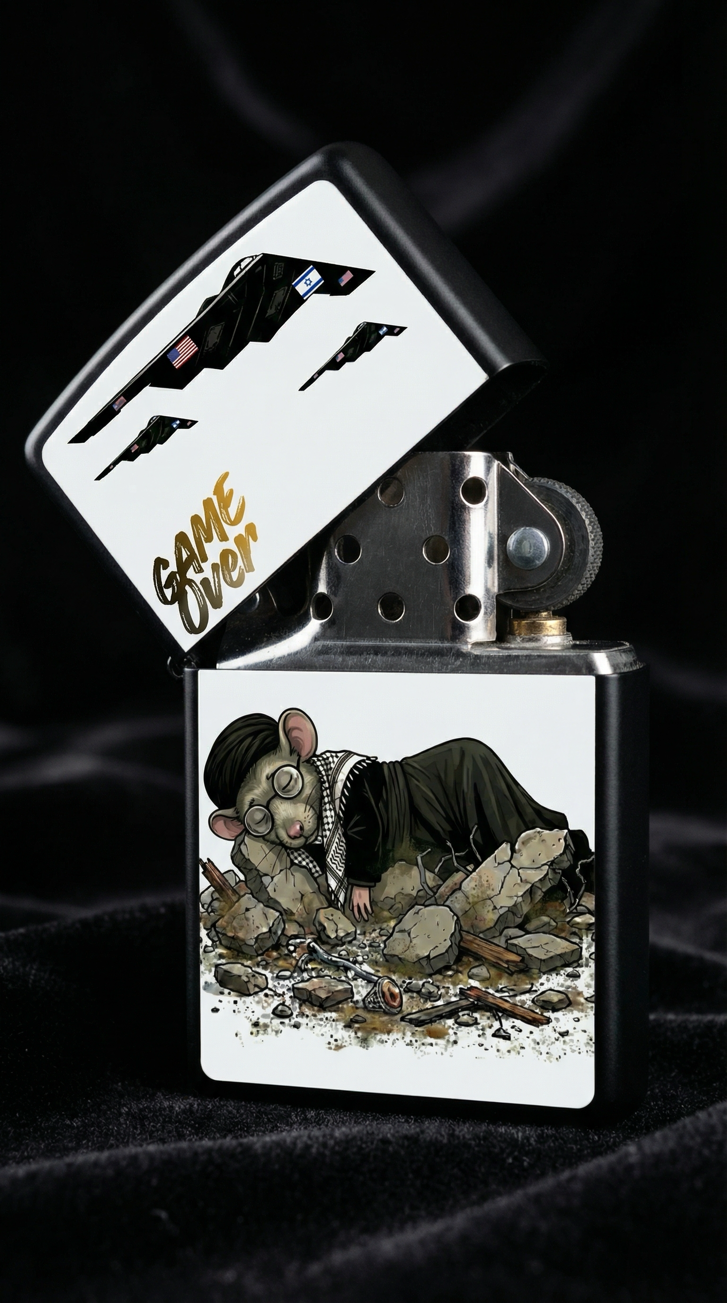 Moosh Ali – Game Over Black 3D Iran Zippo