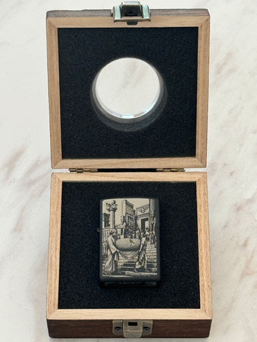 Persepolis Cyrus Cylinder Silver Zippo | فندک زیپو نقره‌ای منشور کوروش و تخت جمشید