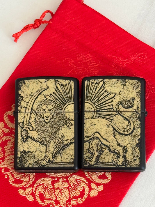 Golden Lion & Sun Zippo | فندک زیپو شیر و خورشید گلد