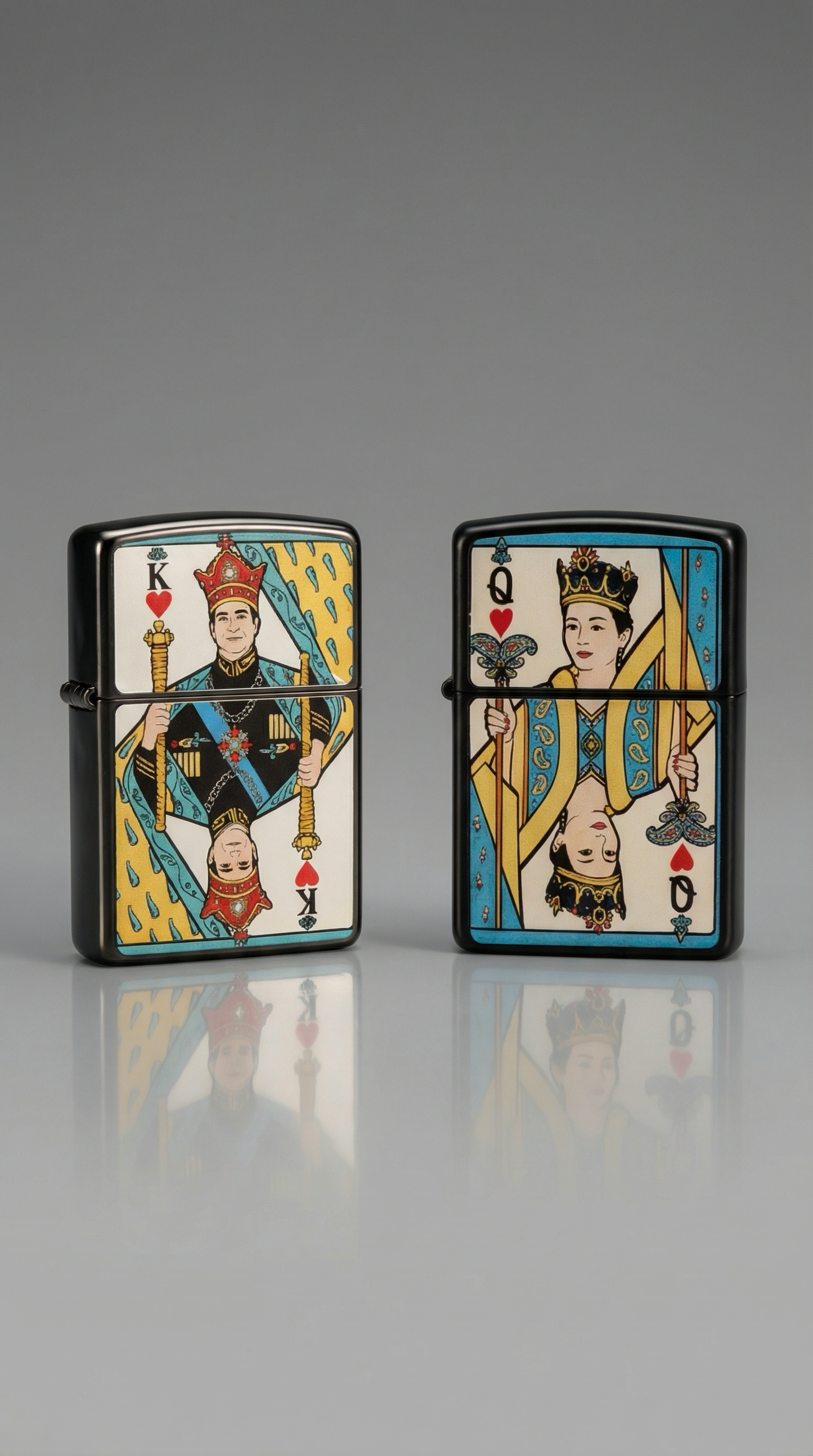 King & Queen – Shah & Shahbanoo Black 3D iran Zippo