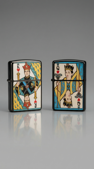 King & Queen – Shah & Shahbanoo Black 3D iran Zippo