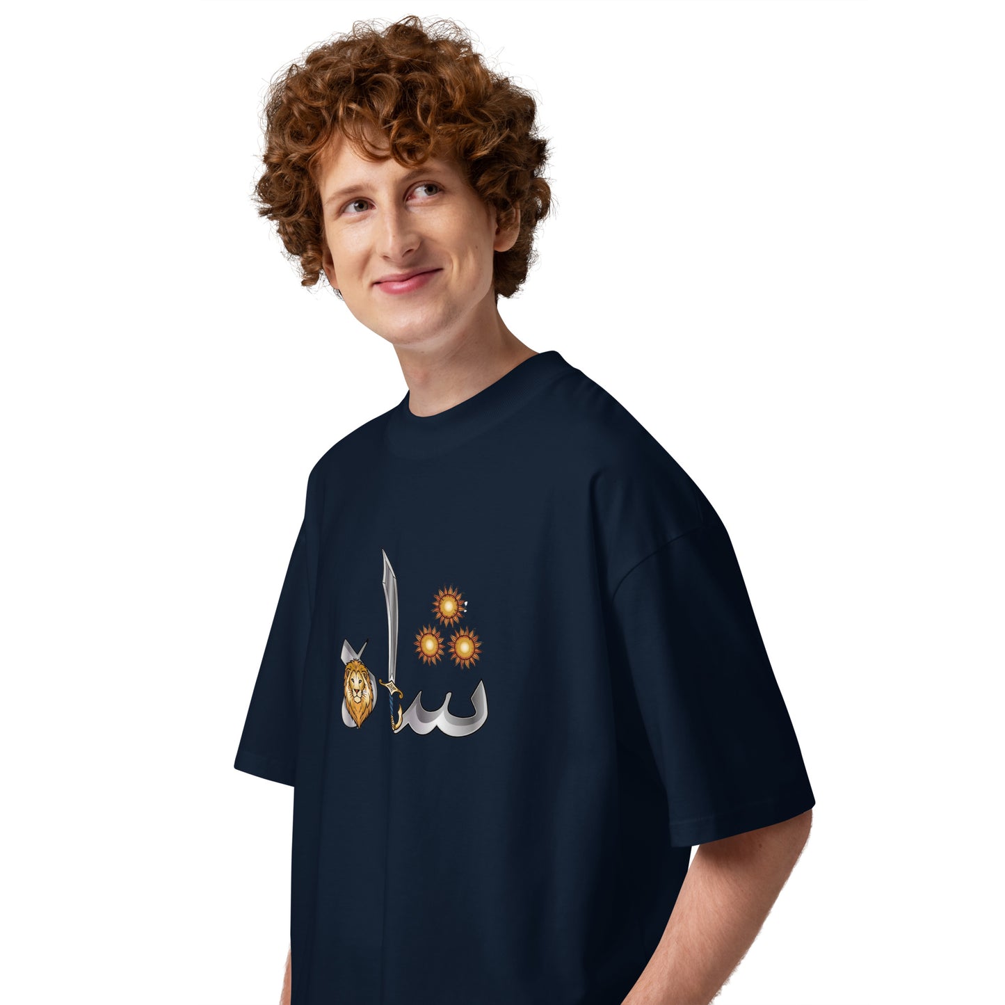 Shah Lion&Sun Unisex organic oversized high neck t-shirt
