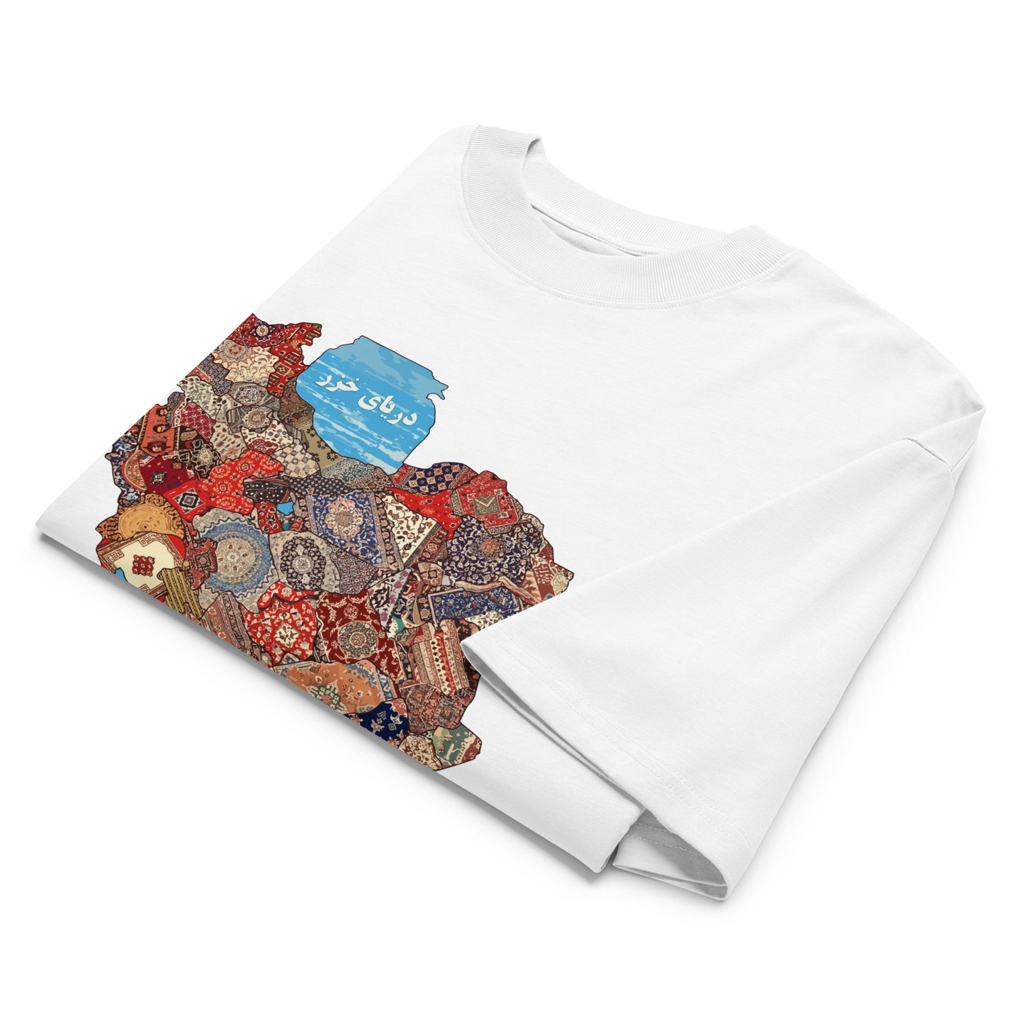 IRAN-MAP-Unisex organic oversized high neck t-shirt