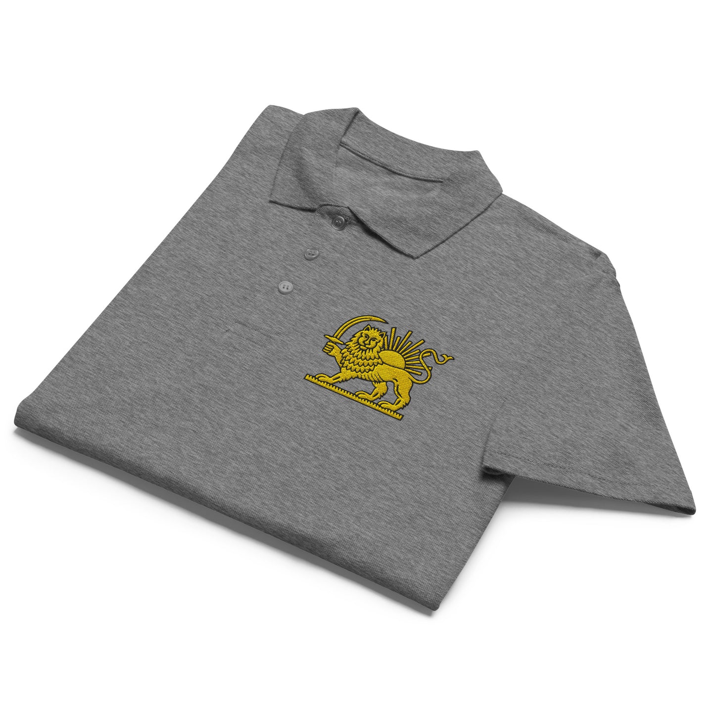 Lion & Sun Embroidered Premium Pique Polo Shirt
