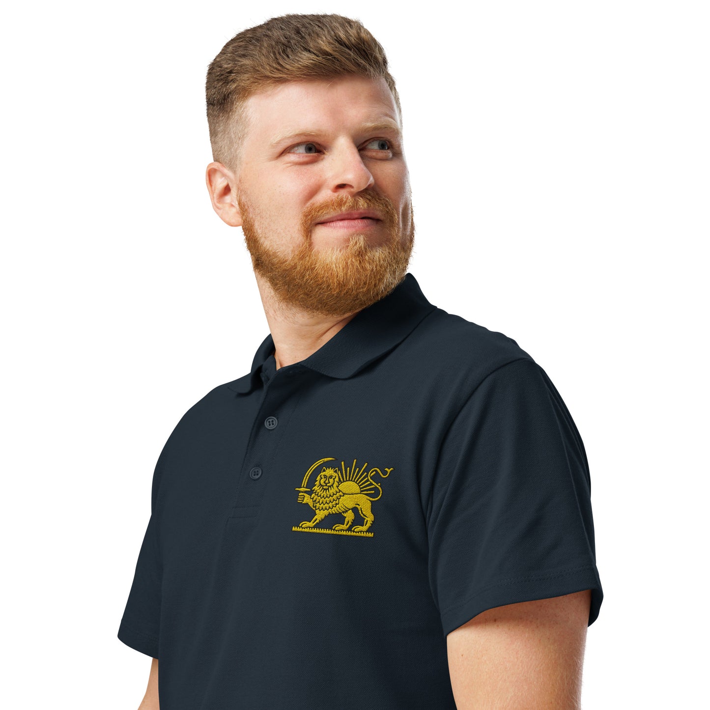 Lion & Sun Embroidered Premium Pique Polo Shirt