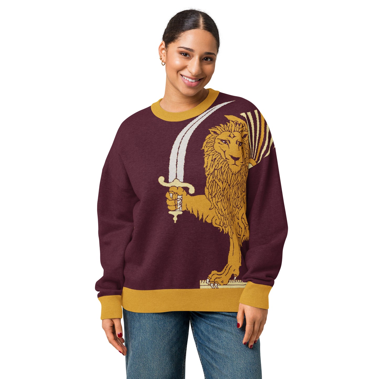 LION&SUN-IMPERIAL-Relaxed fit knitted crew neck sweater UNISEX
